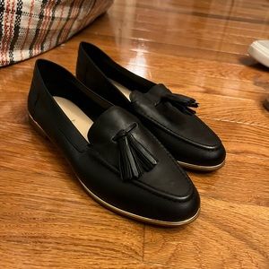 Aldo Womens Black Oxford Loafer Flat Shoes with Tassels Size 8.5